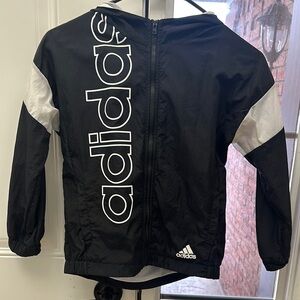 Adidas Black and White Windbreaker Jacket